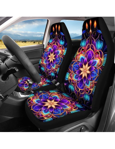 Juego de Fundas de Asiento de Coche Rucaresri Mandala Trippy 13pcs