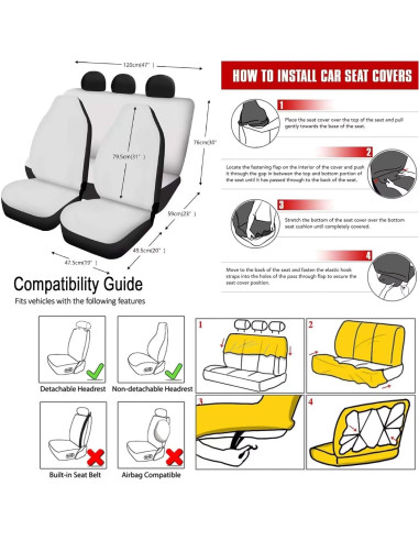 Juego de Fundas de Asiento de Coche Rucaresri Mandala Trippy 13pcs