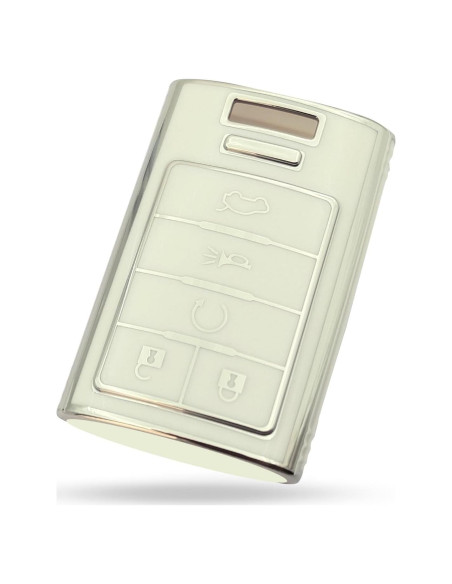 Cubierta de Llavero TPU Lunwag para Cadillac 2010-2015 - Blanco Cubierta de Llavero TPU Lunwag para Cadillac 2010-2015 - Blanco