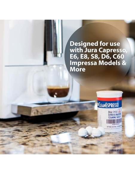 Tabletas de Limpieza CleanEspresso para Cafeteras Jura - 25 Unidades Tabletas de Limpieza CleanEspresso para Cafeteras Jura - 25 Unidades