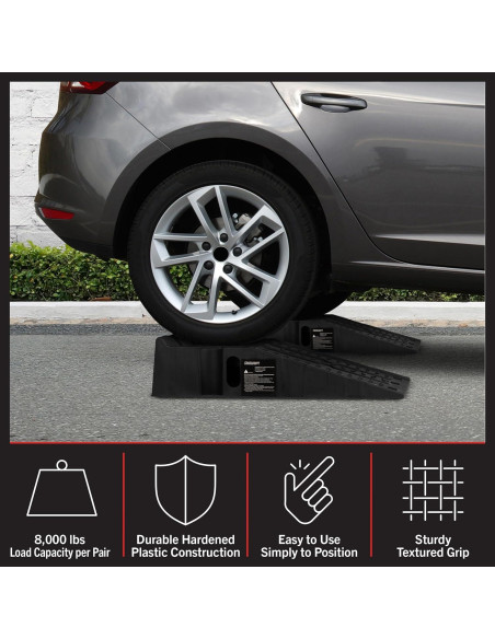 Rampas para Autos Stalwart 2-Pack - Elevación 17cm, 13,000lb Rampas para Autos Stalwart 2-Pack - Elevación 17cm, 13,000lb