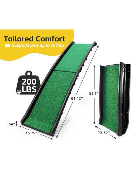 Rampa Plegable para Mascotas PawStep con Césped - Soporta 90 kg Rampa Plegable para Mascotas PawStep con Césped - Soporta 90 kg
