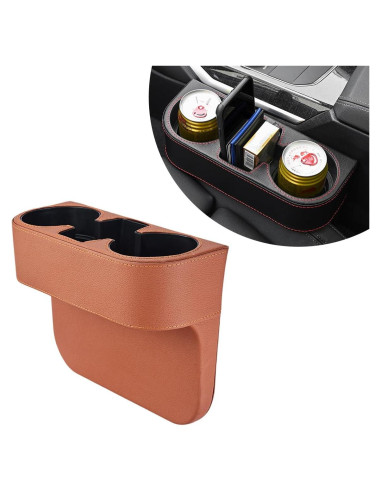Organizador de Relleno para Portavasos de Coche DXNQ Marrón