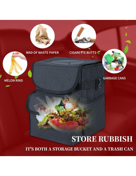 Basurero de coche plegable SPORT, impermeable y desmontable Basurero de coche plegable SPORT, impermeable y desmontable