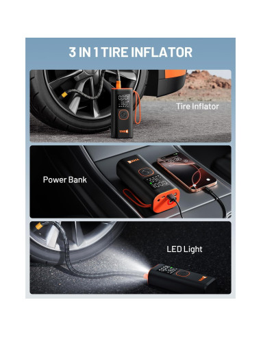 Compresor de Aire Portátil YMXA VP-18 160 PSI con Pantalla LED