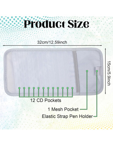 Soporte para CD de coche BOHUIZ - Organizador de visera gris