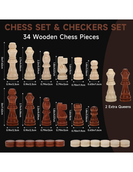 Juego de Ajedrez Magnético de Madera 38x38cm con 2 Reinas Juego de Ajedrez Magnético de Madera 38x38cm con 2 Reinas