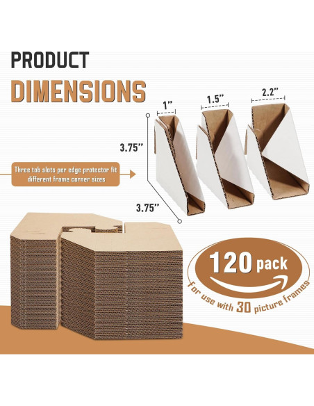 Protecciones de Esquina de Cartón Zipcase 120 Piezas Ajustables Protecciones de Esquina de Cartón Zipcase 120 Piezas Ajustables