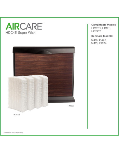 Filtro de Humidificador Aircare HDC411 Reemplazo Paquete de 4