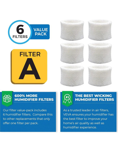 6 Filtros de Humidificador VEVA Premium para Honeywell Filtro A