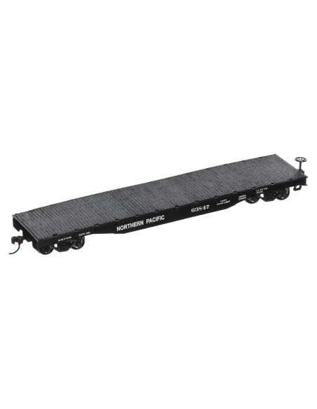Carro plano HO Bachmann 1.3m Northern Pacific con ruedas RP25 Carro plano HO Bachmann 1.3m Northern Pacific con ruedas RP25