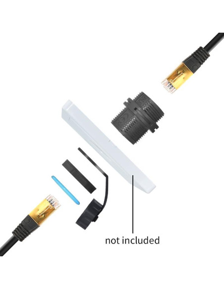 Conector RJ45 Hembra a Hembra IP68 Elifeapply CAT6 - 2 Pcs Conector RJ45 Hembra a Hembra IP68 Elifeapply CAT6 - 2 Pcs