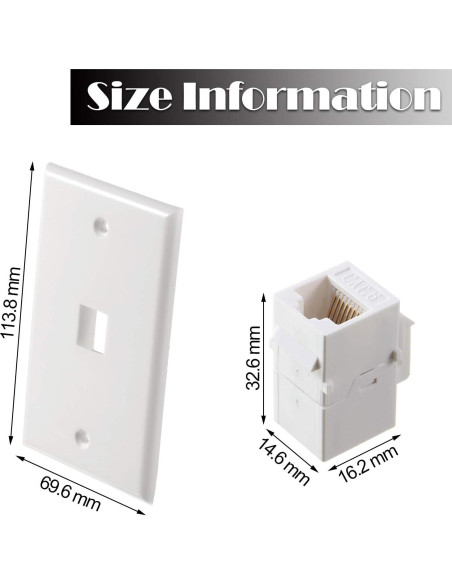 Placas de Pared Ethernet RJ45 Hembra a Hembra Weewooday 4 Unidades Placas de Pared Ethernet RJ45 Hembra a Hembra Weewooday 4 Unidades