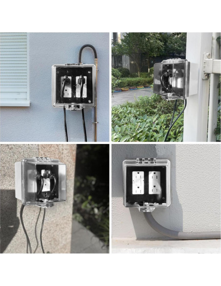 Cubierta de Enchufe Eléctrico Impermeable PILISPARK 2-Gang Cubierta de Enchufe Eléctrico Impermeable PILISPARK 2-Gang