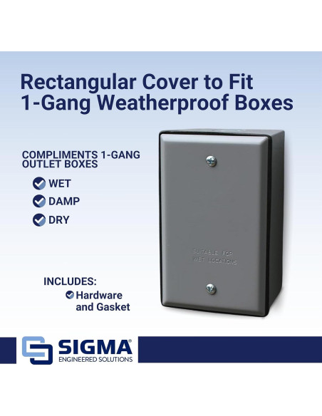 Placa Cubierta Impermeable Sigma 14240 Gris 1-Gang Placa Cubierta Impermeable Sigma 14240 Gris 1-Gang