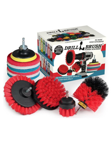 Kit de limpieza al aire libre Drillbrush Rojo - 8 piezas