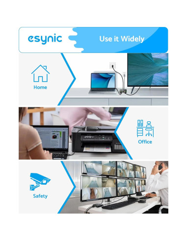 Divisor Ethernet eSynic 1 a 3 RJ45 1000Mbps Metal