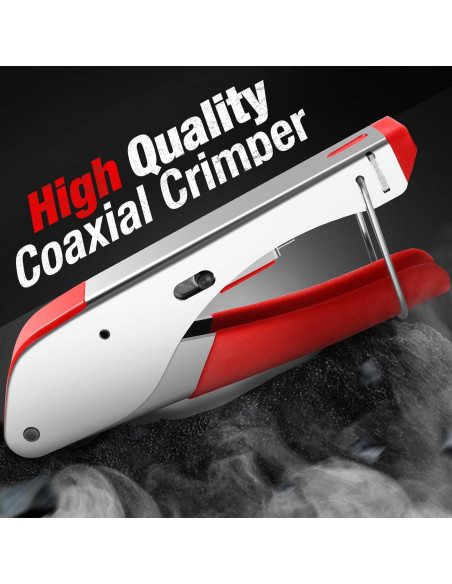 Crimpadora Coaxial ELenest RG59 RG6 con Pelacables y Conectores Crimpadora Coaxial ELenest RG59 RG6 con Pelacables y Conectores