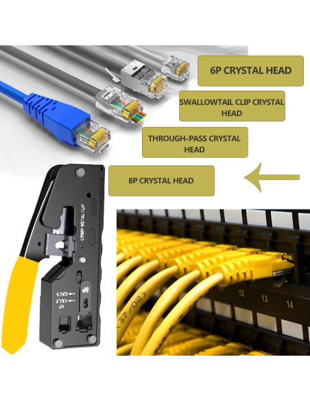 Kit de Crimpado RJ45 LEATBUY-TECH con 50 Conectores y Herramientas Kit de Crimpado RJ45 LEATBUY-TECH con 50 Conectores y Herramientas