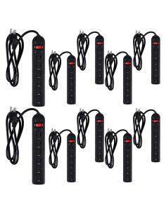 Regleta de Alimentación Hoteam 10 Pcs 6 Salidas 2.5m Negro