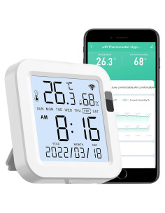 Termómetro Higrometro WiFi Gaoducash con Pantalla LCD 3"
