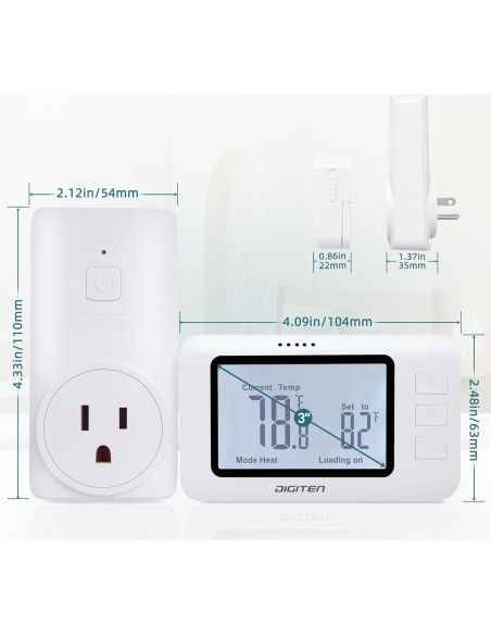 Termostato Inalámbrico DIGITEN WTC100 Pro Control Remoto 0.27kg Termostato Inalámbrico DIGITEN WTC100 Pro Control Remoto 0.27kg