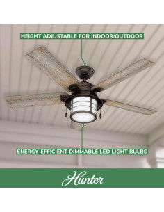 Ventilador de Techo Hunter Key Biscayne 137 cm con Luz LED 2
