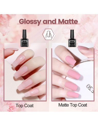 Kit de Uñas de Gel Polimérico JEWHITENY 14 Colores con Lámpara UV