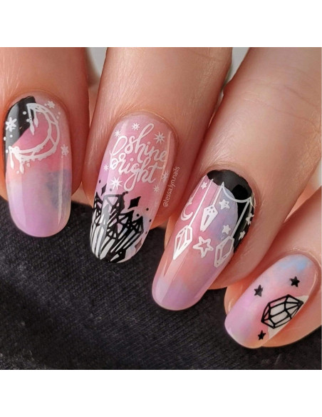 Placa de Estampado de Uñas Maniology Crystal Galaxy M219 - 12x6 cm Placa de Estampado de Uñas Maniology Crystal Galaxy M219 - 12x6 cm