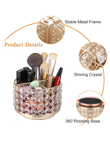 Organizador de Maquillaje Rotativo Hipiwe de Cristal 15.5cm