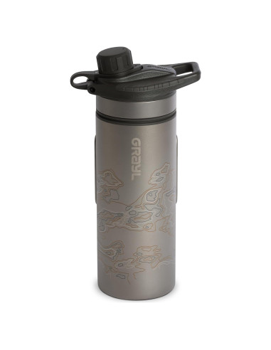 Botella Purificadora GRAYL GeoPress Titanio 710 ml - Negro