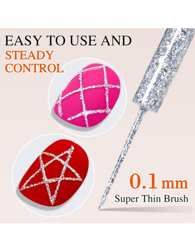 Gel Liner Metálico Doble Ritmo 15ml Plateado Efecto 3D