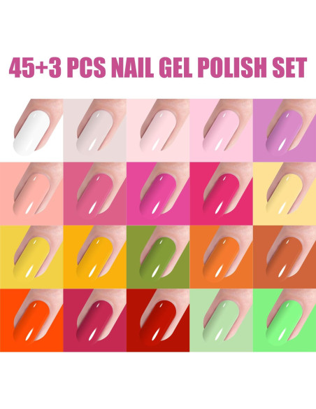 Set de Esmalte de Uñas en Gel Vishine - 45 Colores 8ml Set de Esmalte de Uñas en Gel Vishine - 45 Colores 8ml