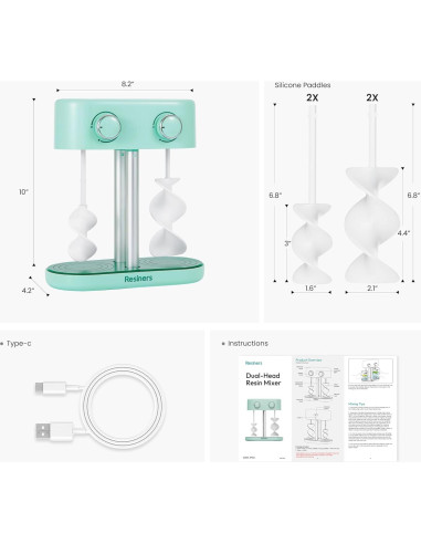 Mezclador de Resina Eléctrico Resiners R-072E 1.65kg Verde Menta