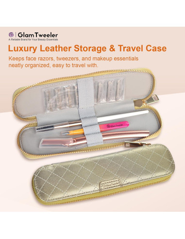 Kit de Cuchillas para Rostro y Cejas GlamTweeler Oro Rosa