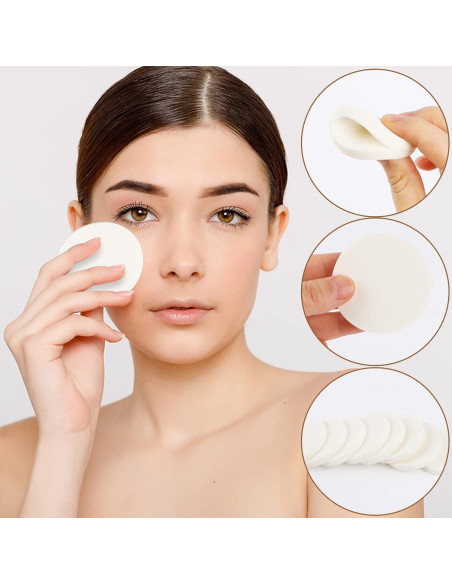50 Esponjas Redondas Blancas Sliverdew para Maquillaje 55mm 50 Esponjas Redondas Blancas Sliverdew para Maquillaje 55mm