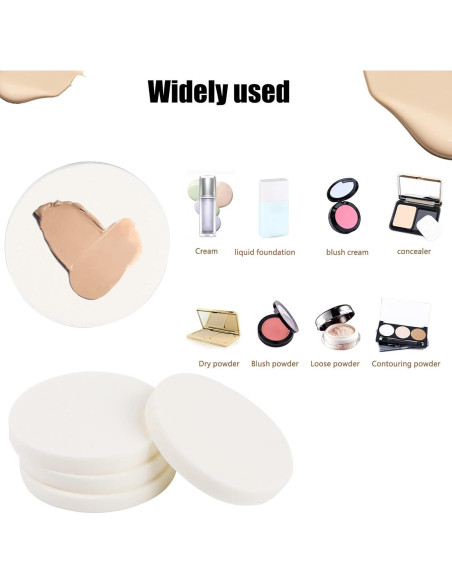 50 Esponjas Redondas Blancas Sliverdew para Maquillaje 55mm 50 Esponjas Redondas Blancas Sliverdew para Maquillaje 55mm