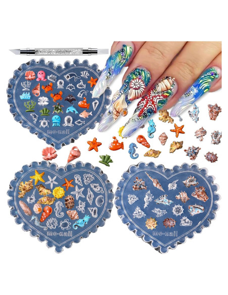 Kit de Moldes de Uñas Oceánicas JFIYUO - 3 Piezas Silicona Kit de Moldes de Uñas Oceánicas JFIYUO - 3 Piezas Silicona