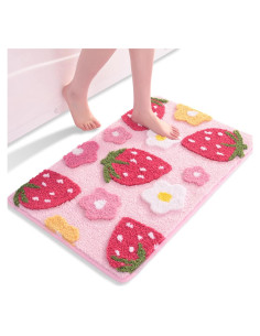Alfombra de baño rosa Anybar 45.72x63.5 cm antideslizante