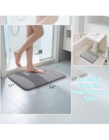 Alfombrilla de Baño Yimobra 61x43 cm Espuma Viscoelástica Gris