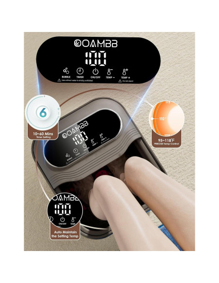 Bañera de pies plegable OOAMBB BE-F1200 con calor y burbujas Bañera de pies plegable OOAMBB BE-F1200 con calor y burbujas
