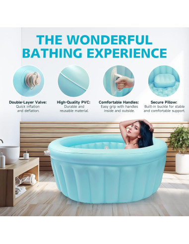 Bañera Inflable Seabird para Parto y SPA - Azul 147x124 cm