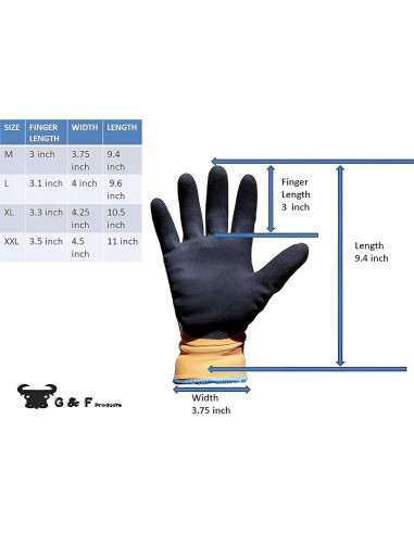 Guantes de Trabajo G & F 1528L para Invierno, Naranja
