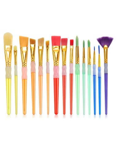 Paquete de 15 Pinceles de Pintura KEVIN&SASA CRAFTS Multicolor