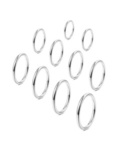 Conjunto de 10 Anillos Midi de Acero Inoxidable FINREZIO Talla 2-11