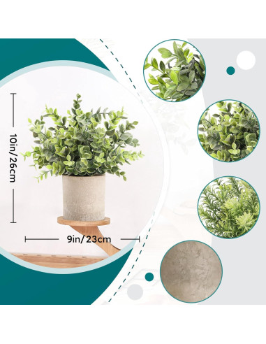 Plantas Artificiales Eucalipto Der Rose 3 Paquetes Decoración