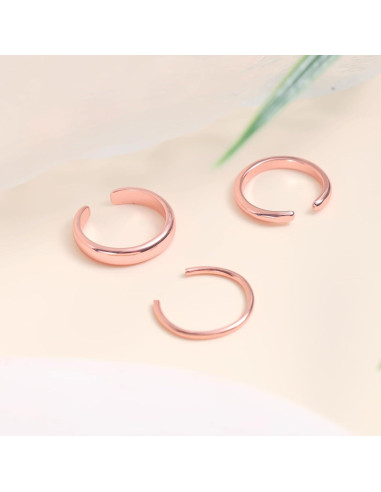 3 Anillos Ajustables de Cobre Mikovivi - Grosor 1mm, 2mm, 3mm