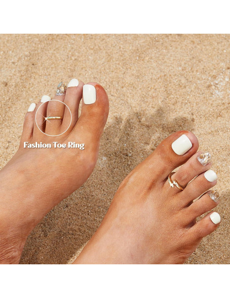 Anillos para dedos de los pies de oro 14K LOYALLOOK para mujeres Anillos para dedos de los pies de oro 14K LOYALLOOK para mujeres