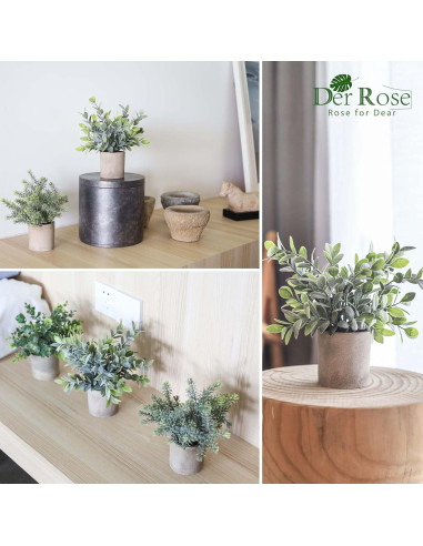 Plantas Artificiales Eucalipto Der Rose 3 Paquetes Decoración