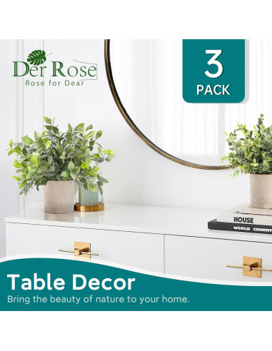Plantas Artificiales Eucalipto Der Rose 3 Paquetes Decoración
